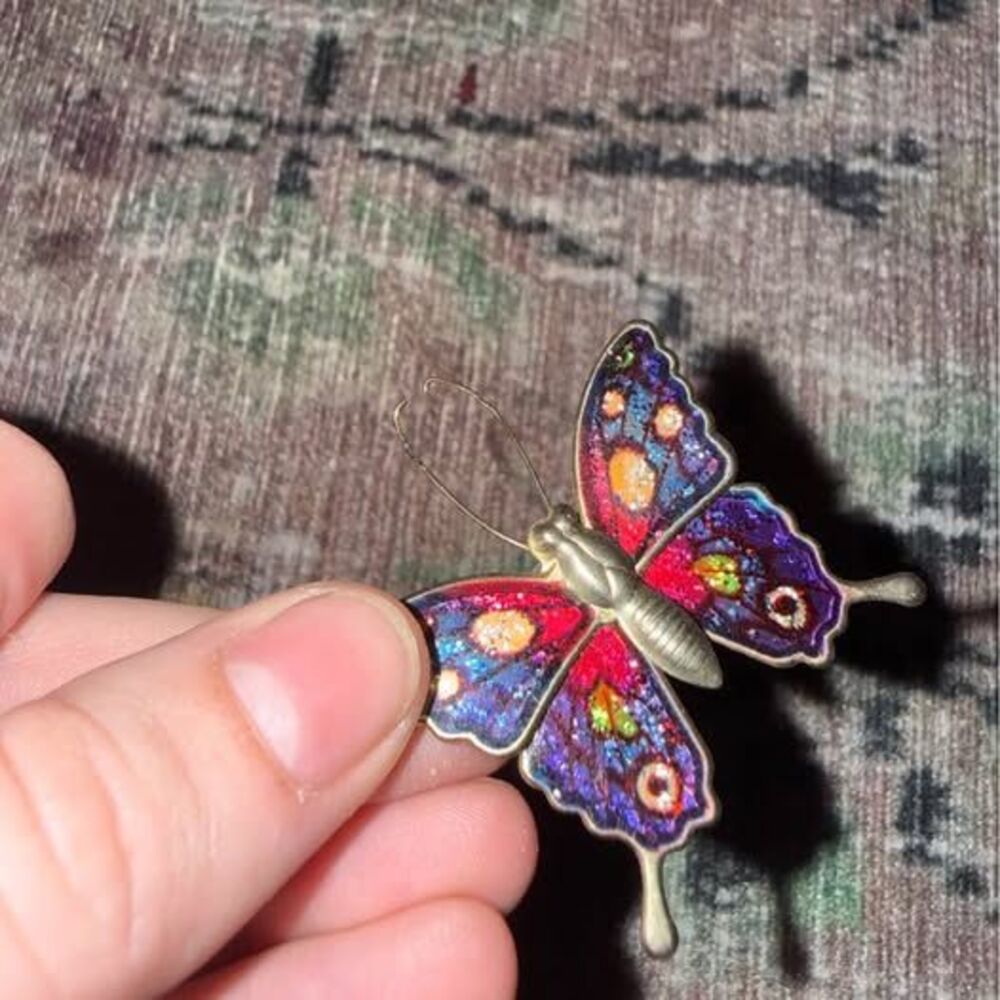 Vintage 1990’s Glitter Butterfly fridge Magnet - Picture 2 of 3